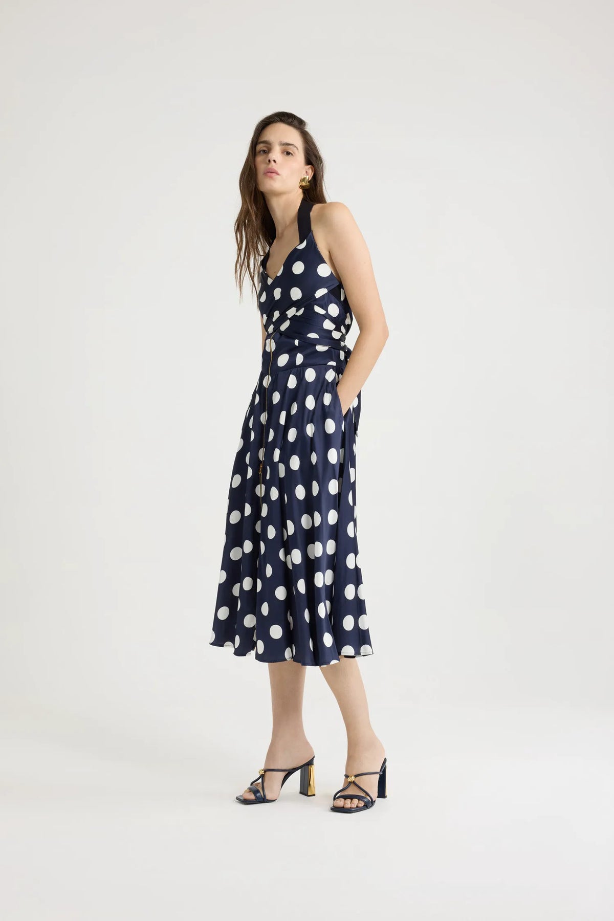 Navy Polka Dots
