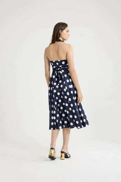 Navy Polka Dots
