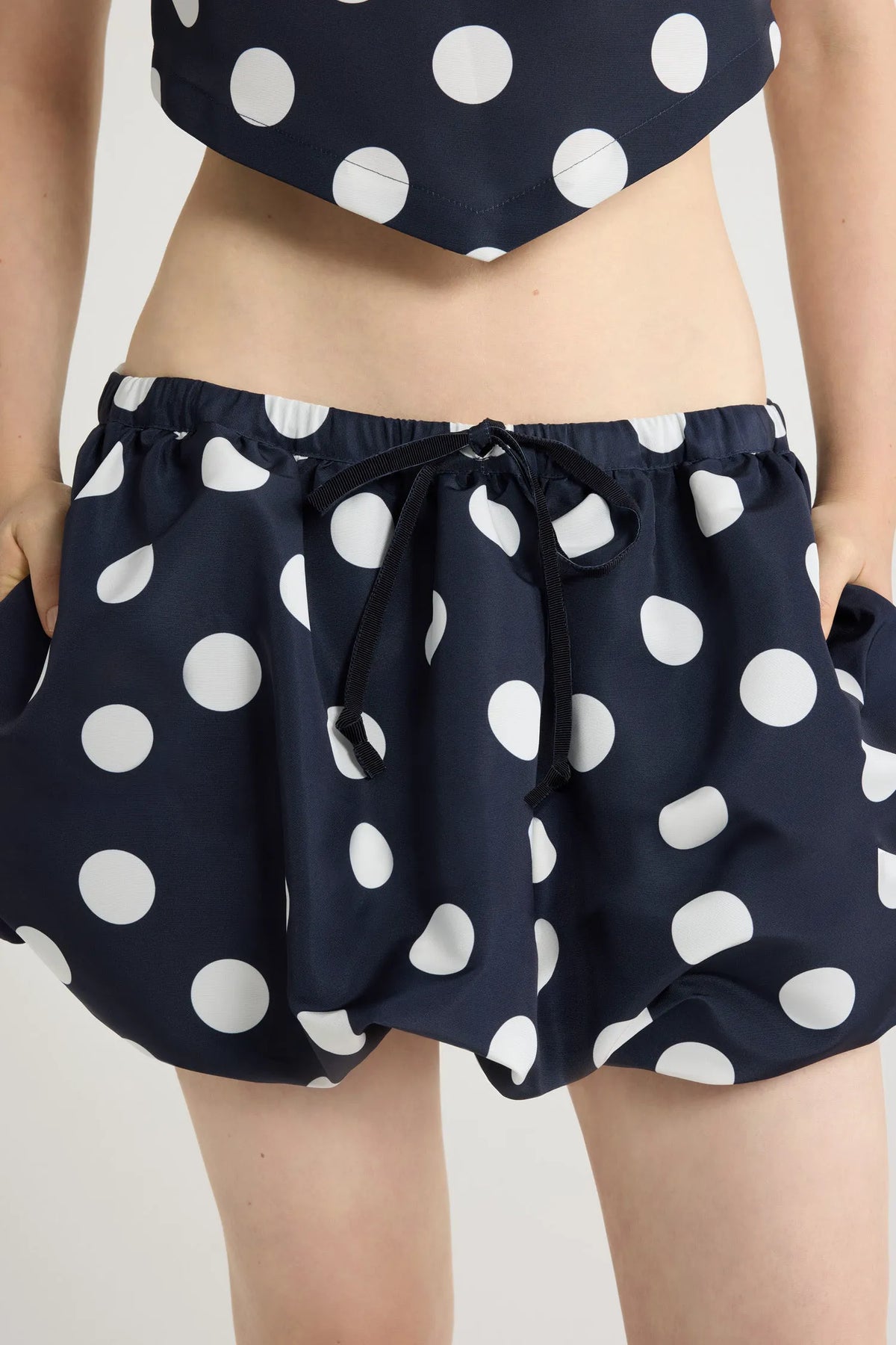 Navy Polka Dots