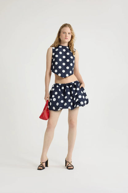 Navy Polka Dots