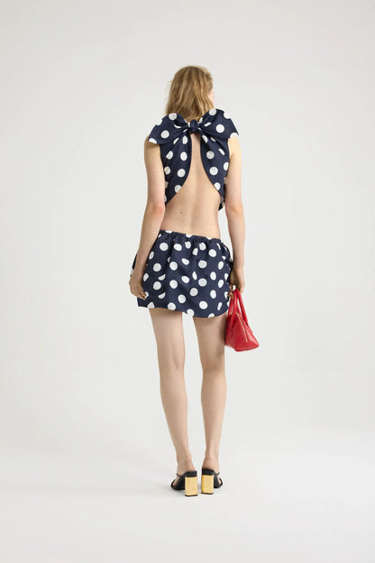 Navy Polka Dots