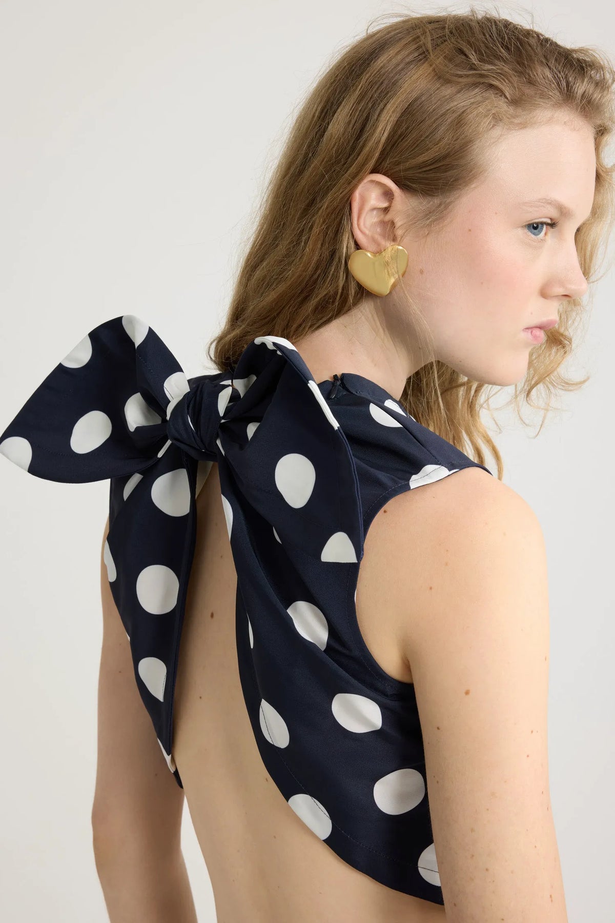 Navy Polka Dots
