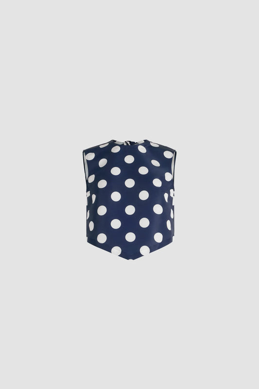Navy Polka Dots