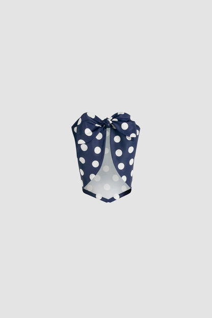 Navy Polka Dots